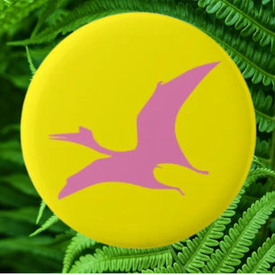 Dinosaurier jurassisch Gelb Button