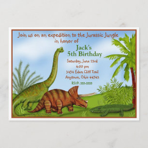 Dinosaurier Jurassischer Dschungel Geburtstag Einl Einladung