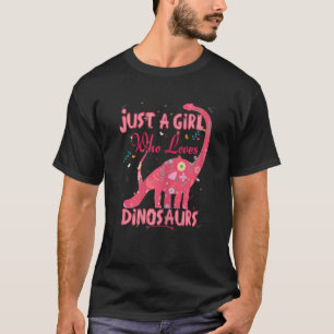 Dinosaurier Just a Girl Who Lieben Dinosaurier Blu T-Shirt