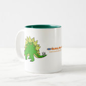 Dinosaurier-Kaffeetasse T-Rex und Stegosaurus Zweifarbige Tasse (Vorderseite Links)
