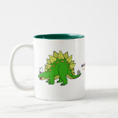 Dinosaurier-Kaffeetasse T-Rex und Stegosaurus Zweifarbige Tasse (Links)