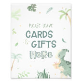 Dinosaurier Karten und Geschenke Party Zeichen Fotodruck (Vorne)