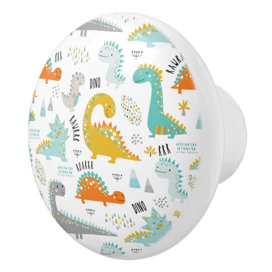 Dinosaurier Keramik Pull Keramikknauf (Rechts)