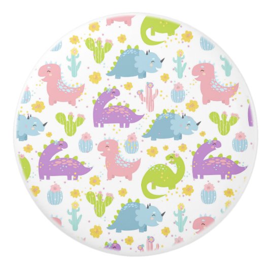 Dinosaurier Keramik Pull Keramikknauf (Vorderseite)