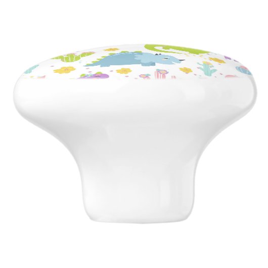 Dinosaurier Keramik Pull Keramikknauf (Seitenansicht)