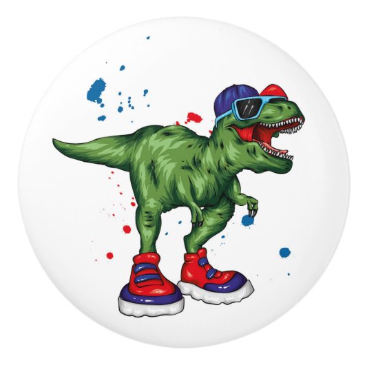 Dinosaurier Keramik Pull Keramikknauf (Vorderseite)