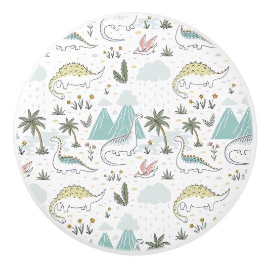 Dinosaurier Keramik Pull Keramikknauf (Vorderseite)