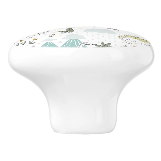 Dinosaurier Keramik Pull Keramikknauf (Seitenansicht)