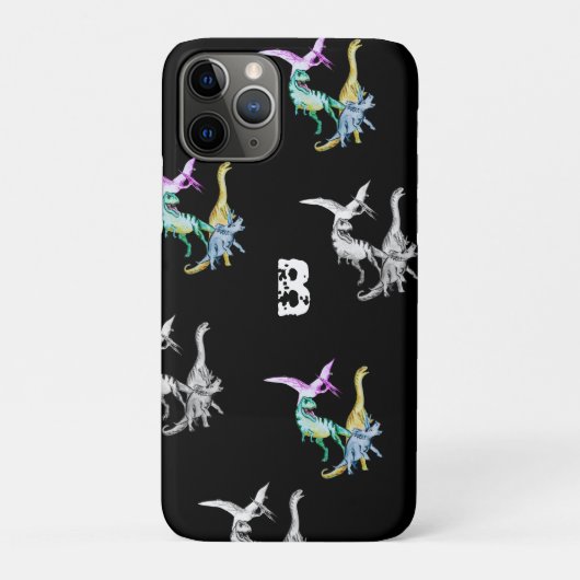 Dinosaurier-Kids-Monogramm Case-Mate iPhone Hülle (Rückseite)