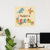 Dinosaurier Kid's Name Personalisiert Poster (Heimbüro)