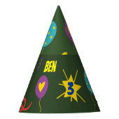 Dinosaurier kids Party Geschirr Partyhütchen (Vorderseite)