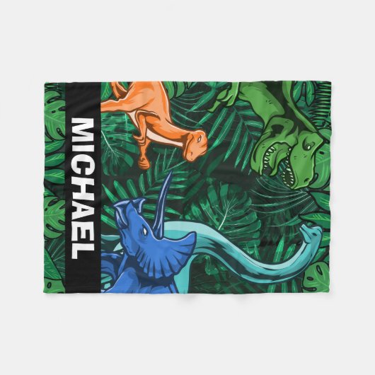 Dinosaurier Kinder Dino Jurassic Trex Boy Fleecedecke (Vorderseite (Horizontal))