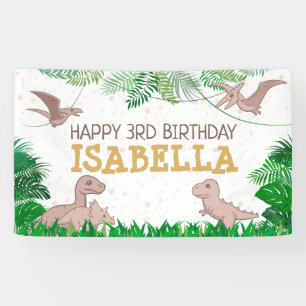Dinosaurier Kinder Dino Jurassic Trex Mädchen Gebu Banner