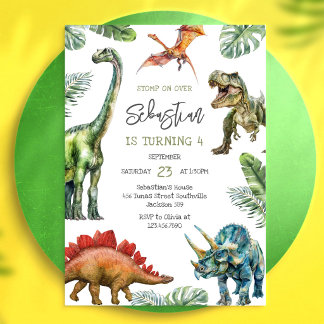 Dinosaurier-Kinder-Geburtstags-Einladung Einladung