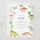 Dinosaurier-Kinder-Geburtstags-Einladung Einladung (Vorderseite)