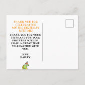 Dinosaurier-Kinder-Geburtstagsfeier Danke Postkarte (Rückseite)