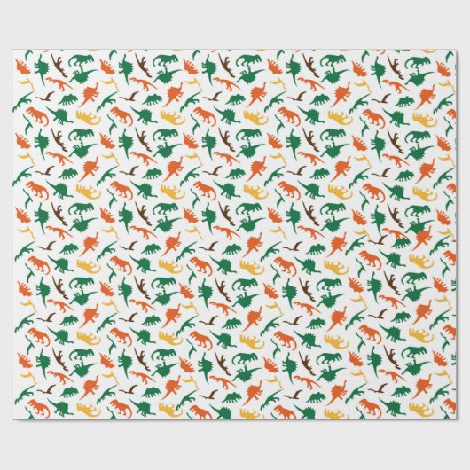 Dinosaurier-Kinder Geschenkpapier (Flach)