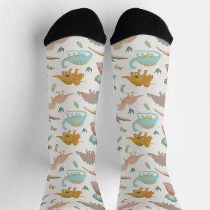 Dinosaurier Kinder Handgezeichnet Boho Dinosaurier Socken