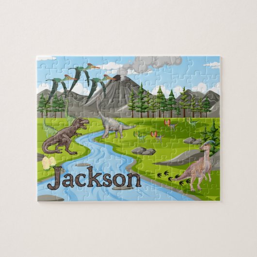 Dinosaurier-Kinder-Name-Puzzle Puzzle (Horizontal)
