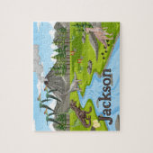 Dinosaurier-Kinder-Name-Puzzle Puzzle (Vertikal)