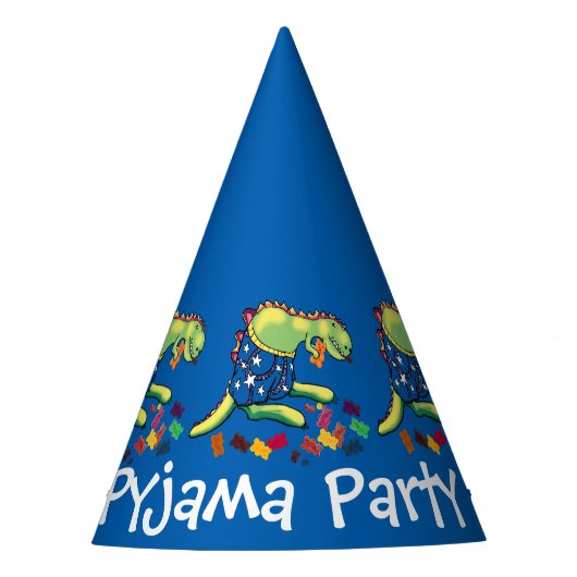 Dinosaurier-Kinder-Pajama-Party Partyhütchen (Vorderseite)