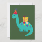 Dinosaurier Kinder Party einladen Einladung (Rückseite)
