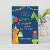 Dinosaurier Kinder Personalisiert Geburtstag Einladung (Stehend Vorderseite)