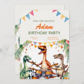 Dinosaurier Kindergeburtstag Einladung (Vorne/Hinten)