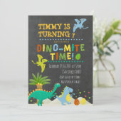 Dinosaurier-Kindergeburtstag Einladung (Stehend Vorderseite)