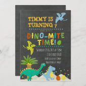 Dinosaurier-Kindergeburtstag Einladung (Vorne/Hinten)