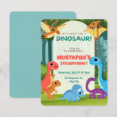 Dinosaurier Kindergeburtstag Einladungskarte (Vorne/Hinten)