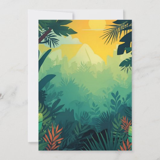 Dinosaurier-Kindergeburtstag-Karte Einladung (Rückseite)