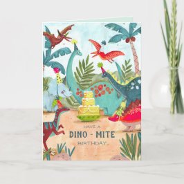 Dinosaurier-Kindergeburtstag-Karte Karte