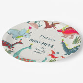 Dinosaurier Kindergeburtstag Party Pappteller (Schrägansicht)