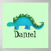 Dinosaurier Kinderzimmer 11x11 Leinwand Art - Steg Poster (Vorne)