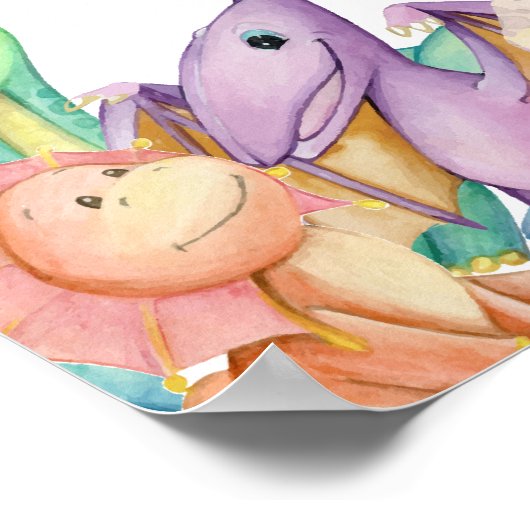 Dinosaurier Kinderzimmer Poster Dino Kinderzimmer (Ecke)