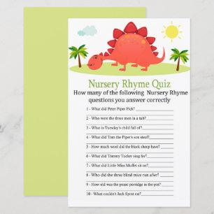Dinosaurier Kinderzimmer Rhyme Quiz Babyduschenspi