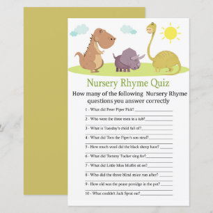 Dinosaurier Kinderzimmer Rhyme Quiz Babyduschenspi
