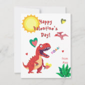 Dinosaurier-Klassenzimmer Valentintagskarte Mitteilungskarte (Vorderseite)