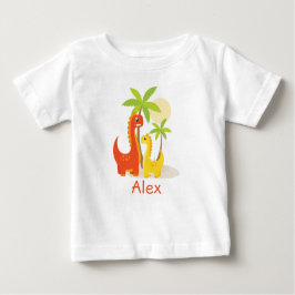 Dinosaurier Kleinkind Geburtstag Personalisierter Baby T-shirt