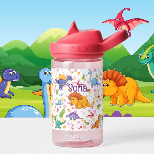Dinosaurier Kleinkind personalize Name Dable Trinkflasche