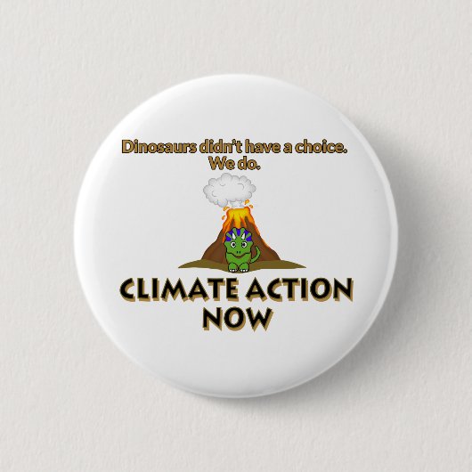 Dinosaurier-Klimawandel Button (Vorderseite)