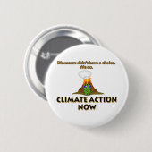 Dinosaurier-Klimawandel Button (Vorne & Hinten)