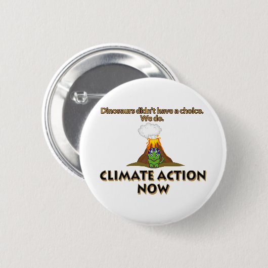 Dinosaurier-Klimawandel Button (Vorne & Hinten)