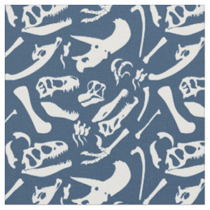 Dinosaurier-Knochen (blau) Stoff