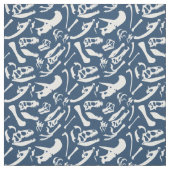 Dinosaurier-Knochen (blau) Stoff (Muster)