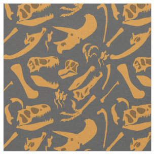 Dinosaurier-Knochen (grau) Stoff