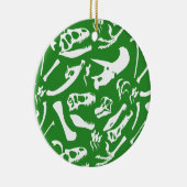 Dinosaurier-Knochen (Grün) Keramik Ornament (Rechts)