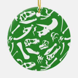 Dinosaurier-Knochen (Grün) Keramik Ornament