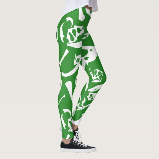 Dinosaurier-Knochen (Grün) Leggings (Rechts)
